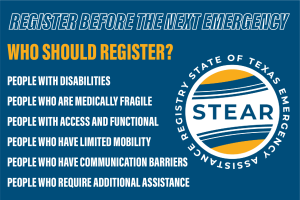 The State of Texas' Emergency Assistance Registry ... or STEAR